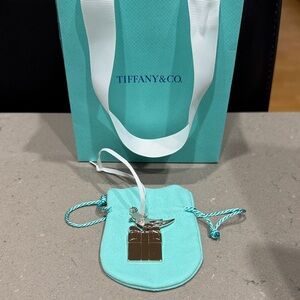 Tiffany & Co. Silver Ornament with Turquoise Pouch and bag